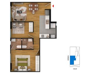802 - Flat | Área total: 58.95 (m2)