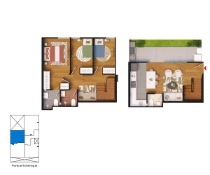 1103 - Pent House Duplex | Área total: 96.60 (m2) | (3 dormitorios)
